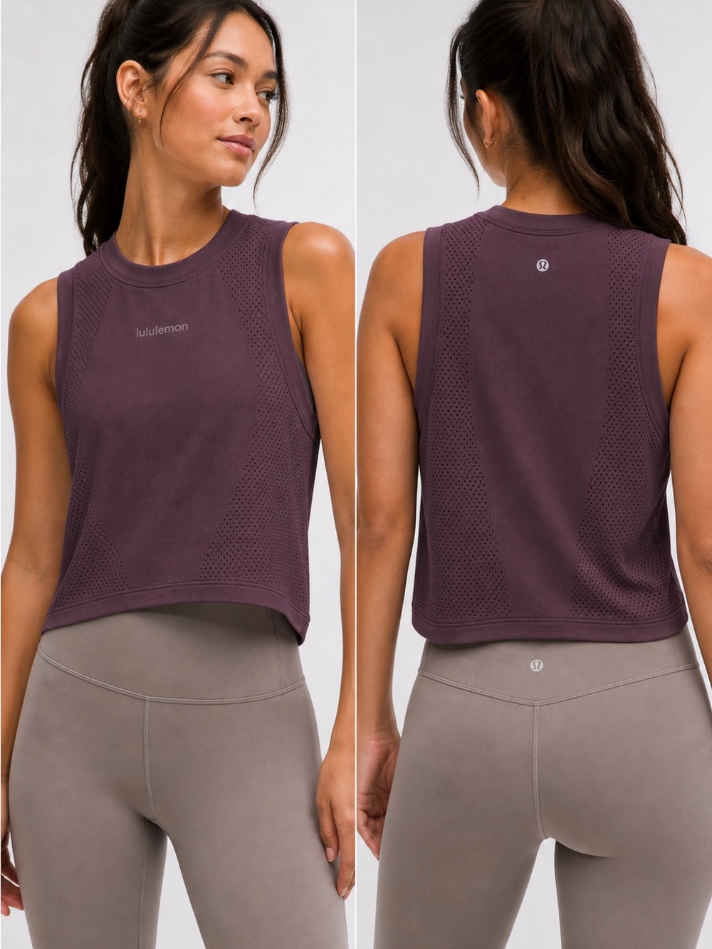 lululemon athletica | Swiftly High-Low Cropped Tank Goodnight Plum NWOT Size 4